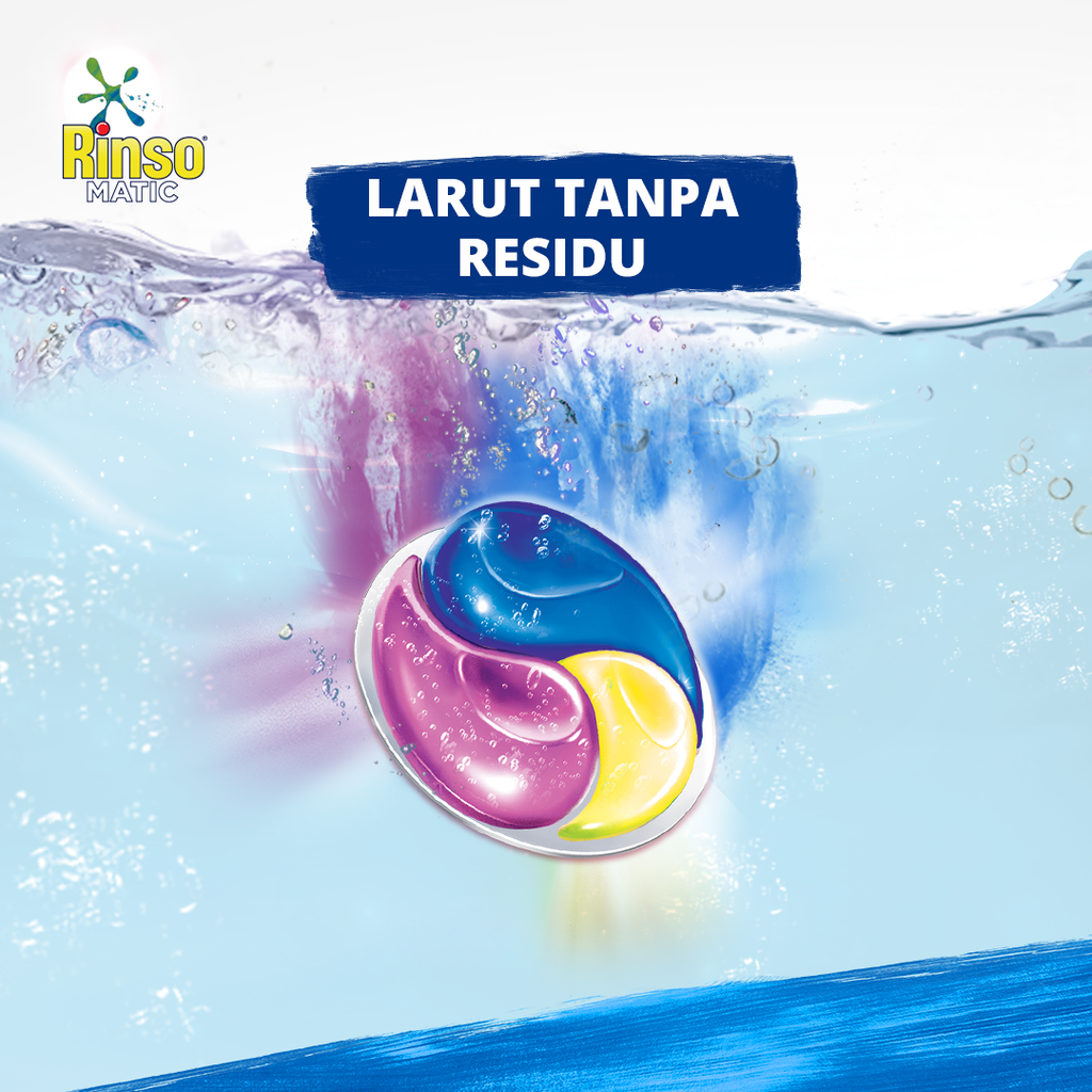 Unilever Indonesia Rinso Matic Kapsul 3 in 1 Lavender Fresh
