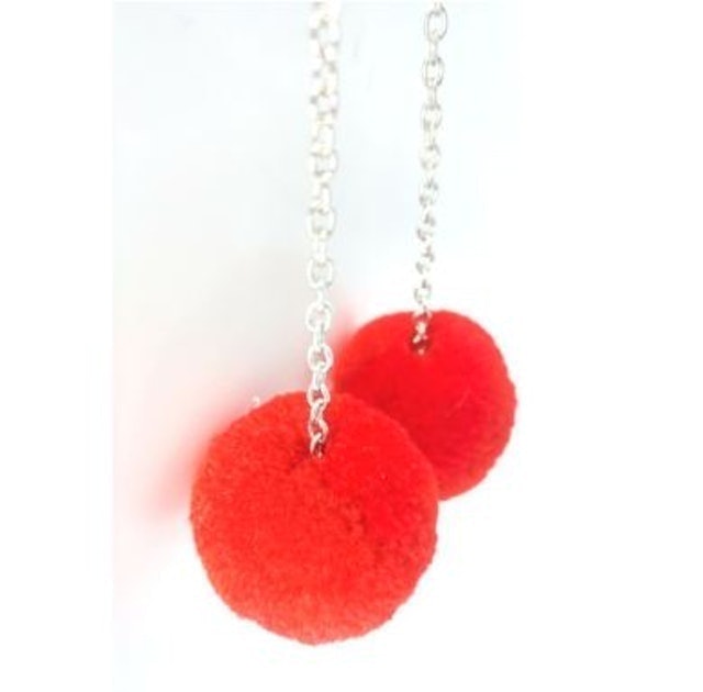  Long Tassel Soft Fur Ball Earring