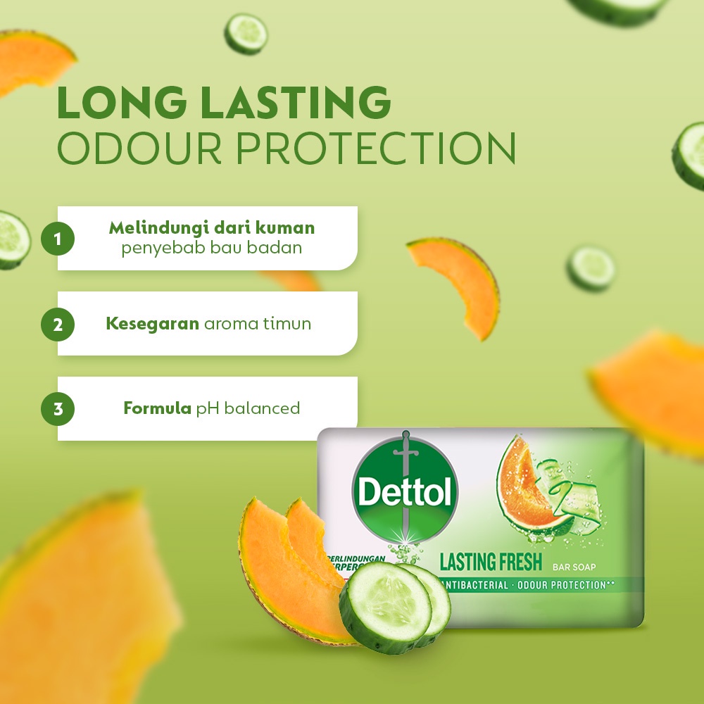Reckitt Benckiser Dettol Sabun Mandi Batang Anti Bakteri Lasting Fresh 