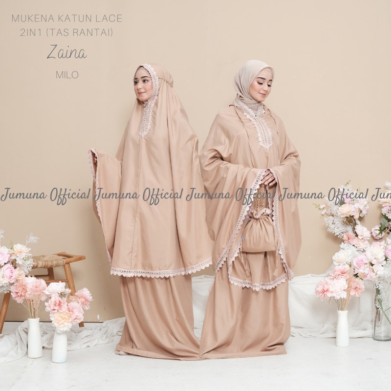 Jumuna Mukena Katun Dewasa 2in1 Zaina 3