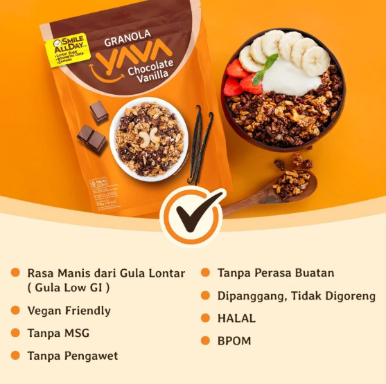 East Indo Fair Trading YAVA Granola Chocolate Vanilla