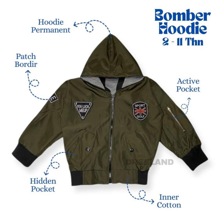  Dreeland Jaket Anak Bomber Kupluk