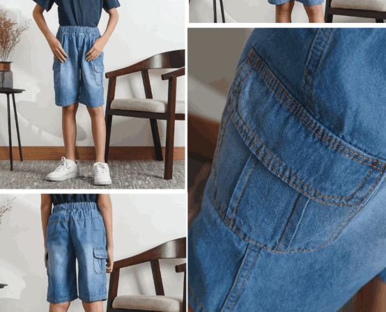  LuckyOne Soft Jeans 3/4 Anak Laki-Laki