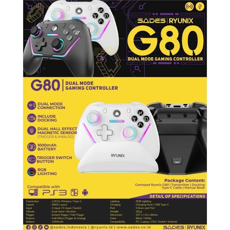 Sades Ryunix Dual Mode Gaming Controller G80