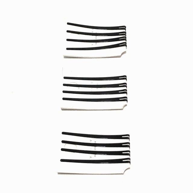  Black Plastic Bobby Pin Set