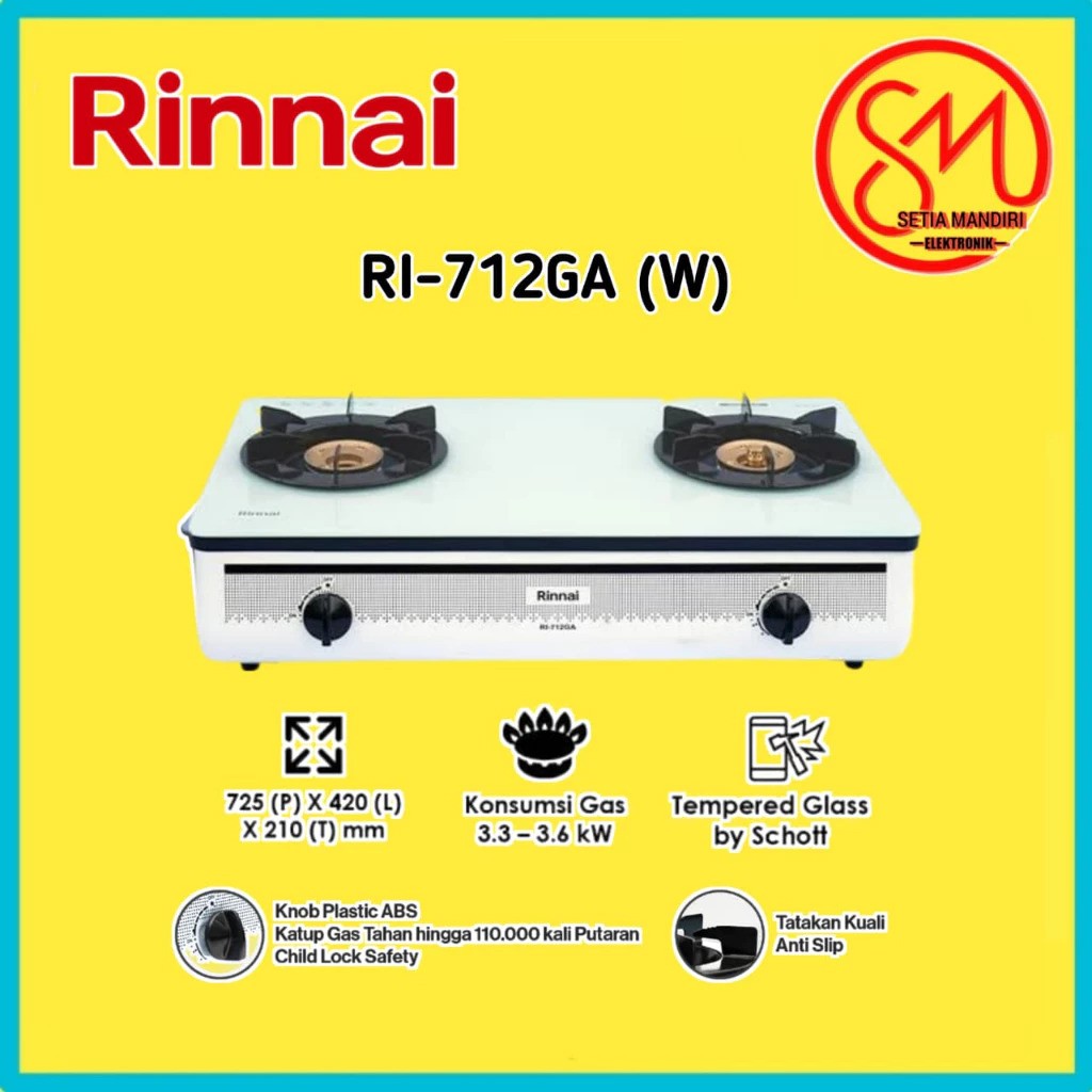 Rinnai Indonesia Rinnai Kompor Gas RI-712GA(W)