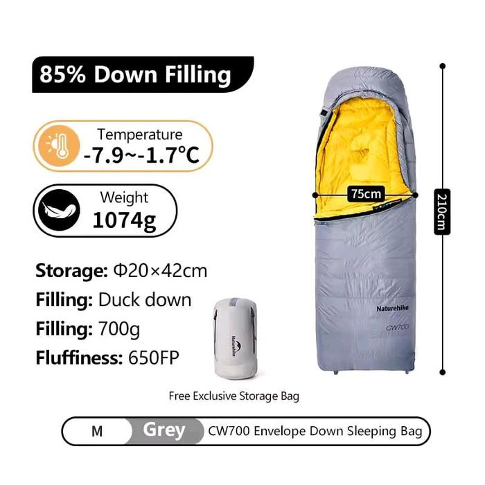 Zhejiang Naturehike Sporting Products Naturehike CW™700 Down Ultralight Sleeping Bag CNK2450WS048
