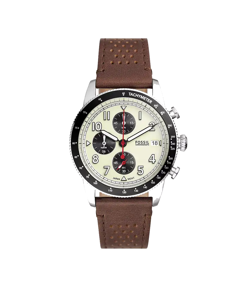 Sport Tourer Chronograph Brown Leather Watch 1