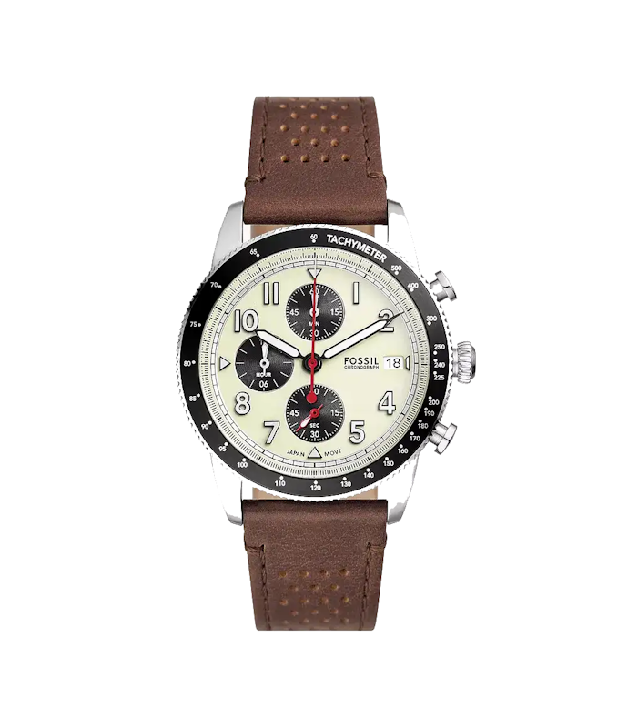 Sport Tourer Chronograph Brown Leather Watch 1