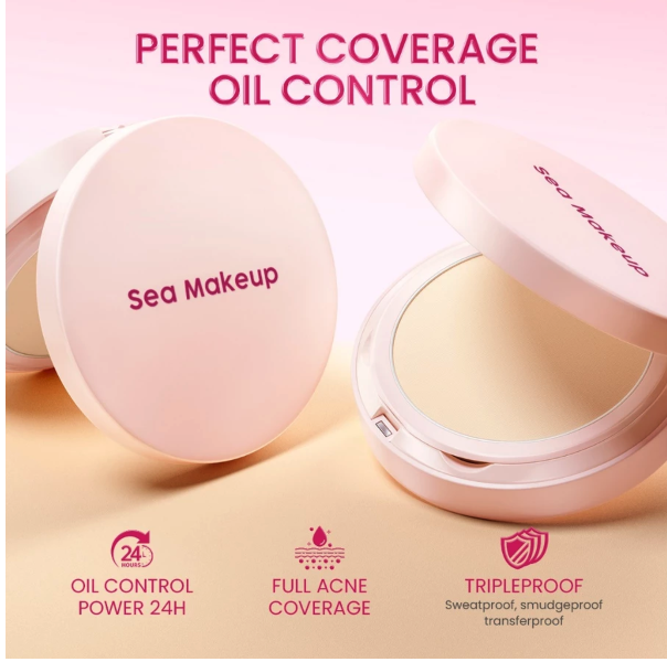 Sea Beauty Indonesia Sea Makeup Acne Cover & Smooth Two Way Cake Fudge Cookie