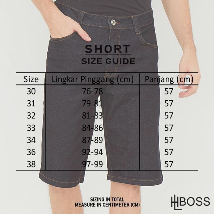 HILLBOSS  HILLBOSS Celana Jeans Pendek Denim Stretch Black Sydney  ST017