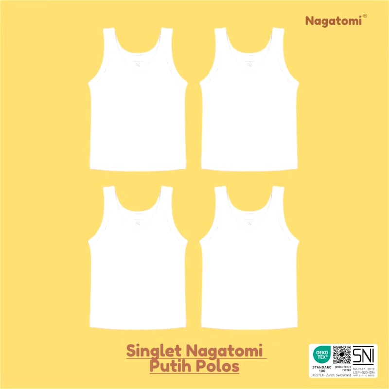 Nagatomi Baby Wear Singlet Bayi Putih Polos 3