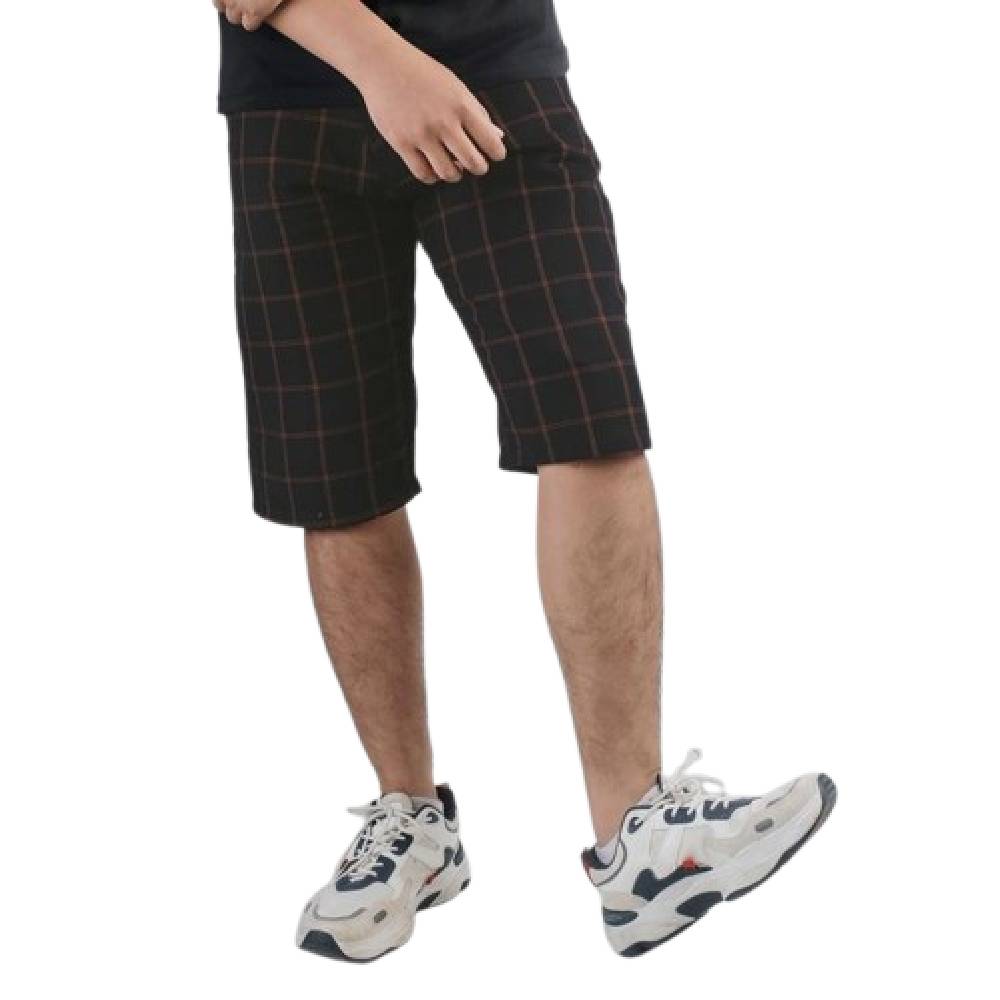 DGM Celana Pendek Tartan Hitam Cokelat  ｜ 2767