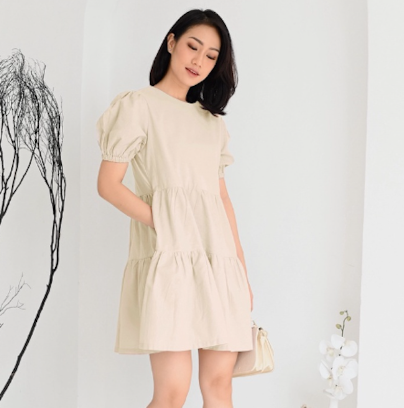 Eloise Linen Puff Sleeve Dress 5
