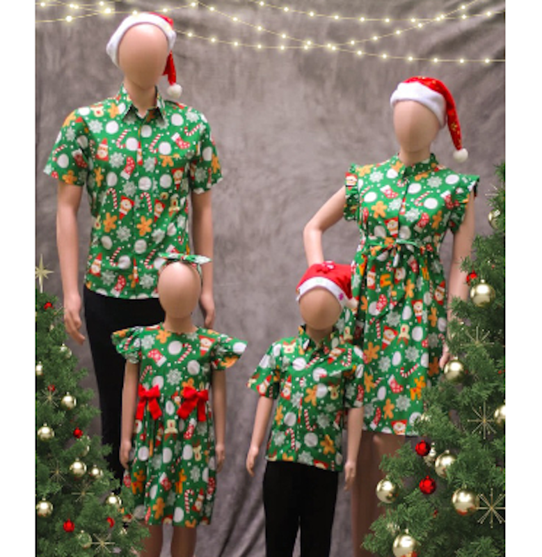 Kemeja Natal Anak GREEN SANTA 5