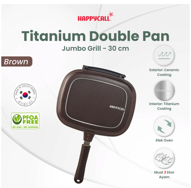 Happycall Indonesia HappyCall Titanium Double Pan Jumbo Grill 30 cm