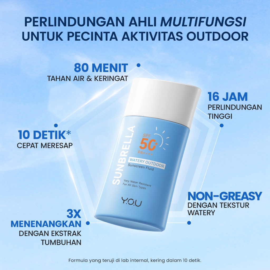 HEBE Beauty Style Y.O.U SUNBRELLA Watery Outdoor Sunscreen Fluid SPF 50+ PA++++