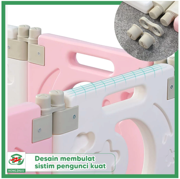  Hongzhuo Play Fence 10 Pagar + 2 Pintu