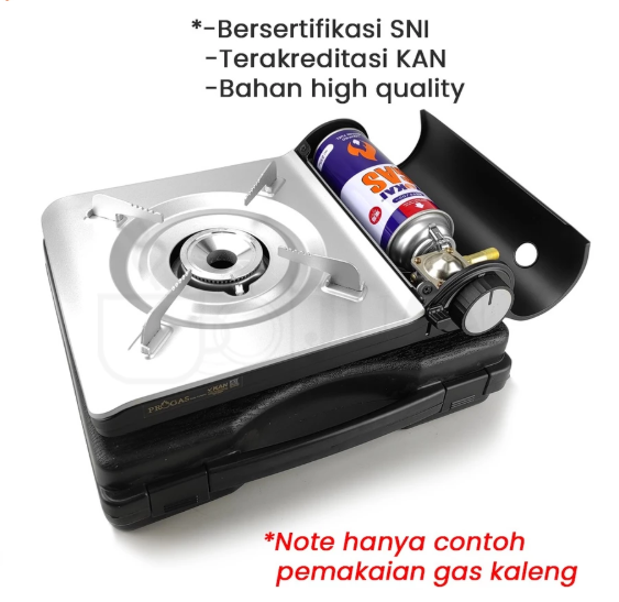 Utama Jaya Bersama Progas Kompor Portabel 2 in 1 Stainless Steel Minimalis