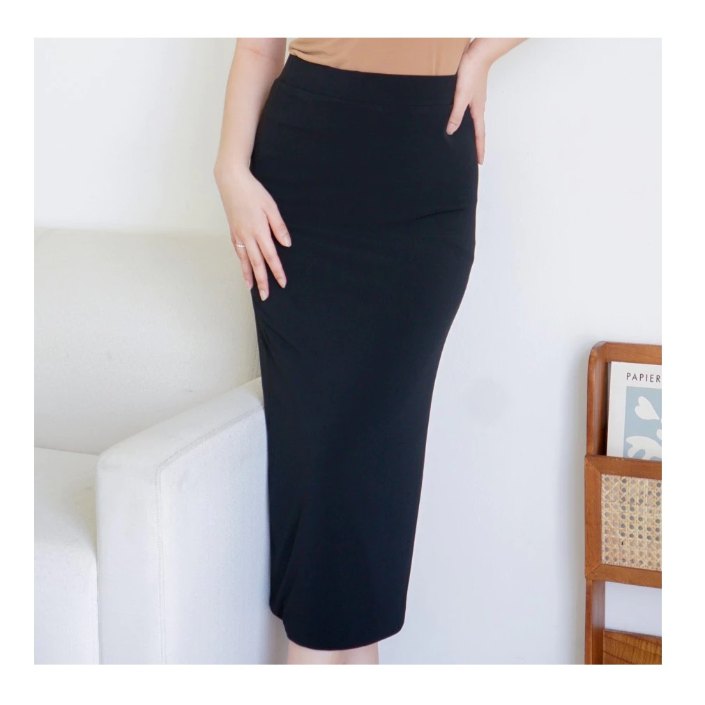 Nzinga Nzinga Gamze Rok Midi Polos Wanita Body Fit 