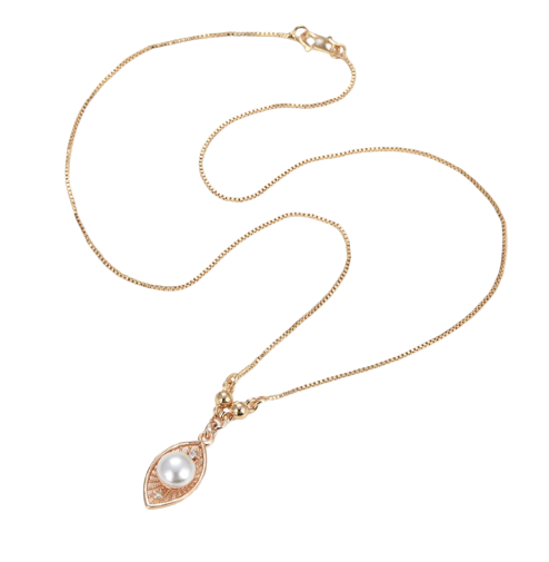 Kalung Titaniun Korea Wanita Permata Perhiasan Lapis Emas 18k  ｜ 92N