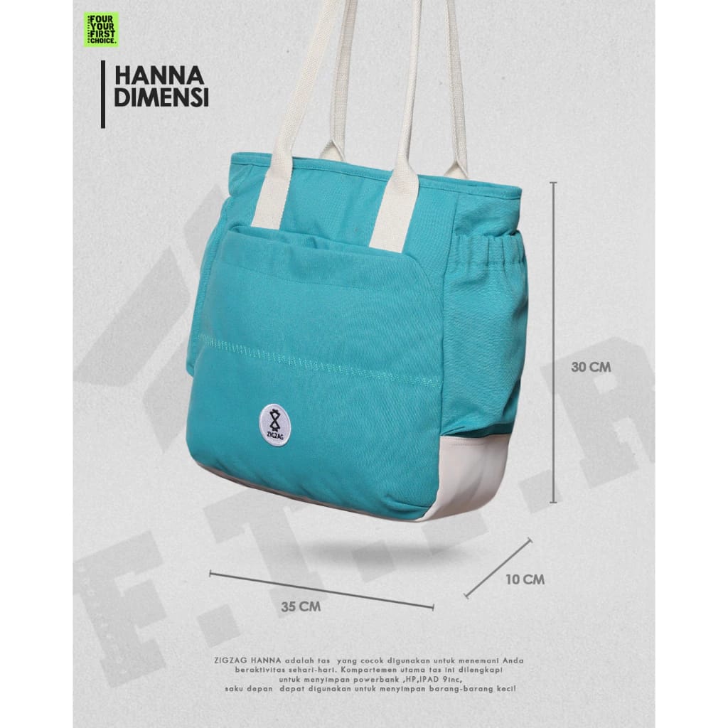  ZIGZAG Hanna Tote Bag Canvas Waterproof  