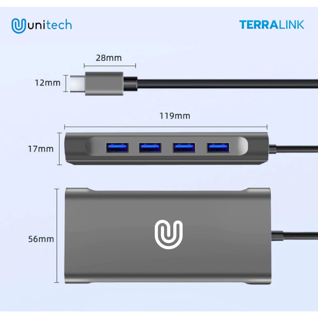 Unitech TerraLink USB Hub Adapter 11 in 1 5