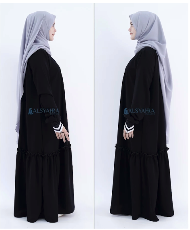 Alsyahra Exclusive Abaya Gamis Syari Jamila Jetblack 4