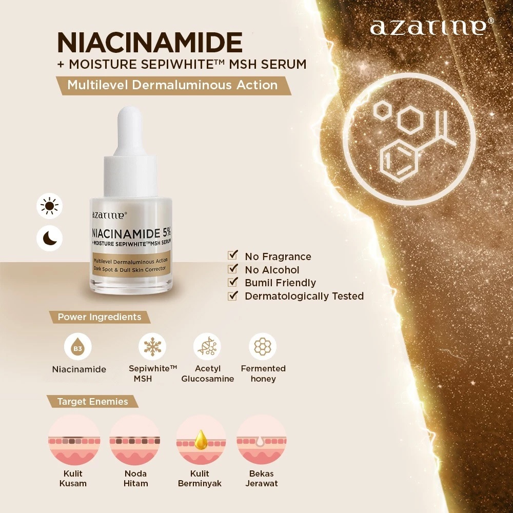 Wahana Kosmetika Indonesia Azarine® Niacinamide 5% + Moisture Sepiwhite Serum