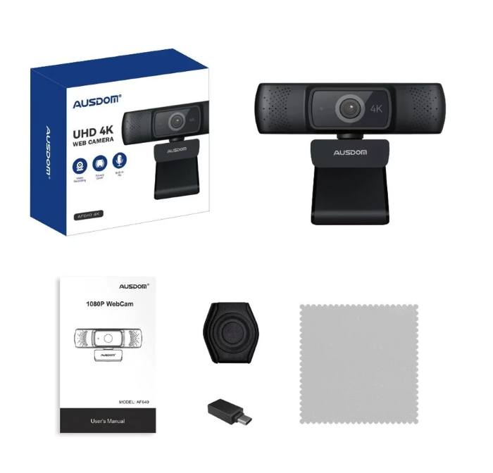 AUSDOM Ausdom Autofocus 1080P Webcam with Privacy Cover AF640
