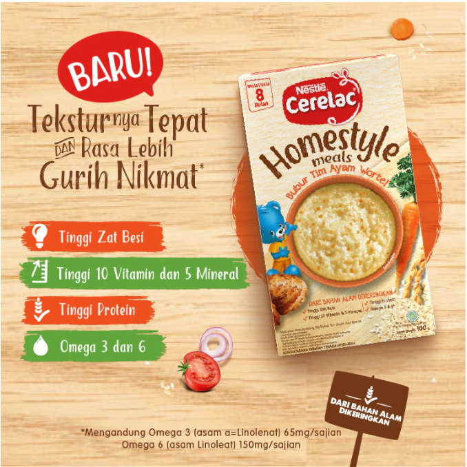 Nestlé Cerelac Homestyle Meals Bubur Tim Ayam Wortel