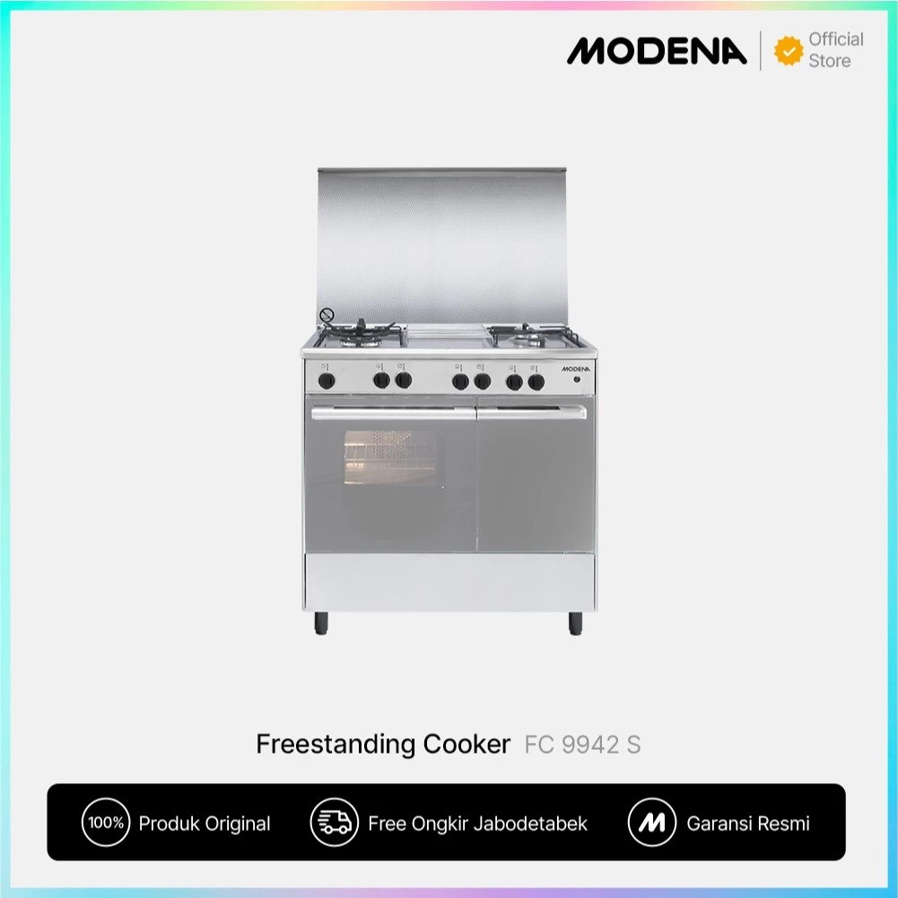 MODENA Indonesia MODENA Freestanding Cooker 90cm 4 Burner Italian Burner FC 9942 S