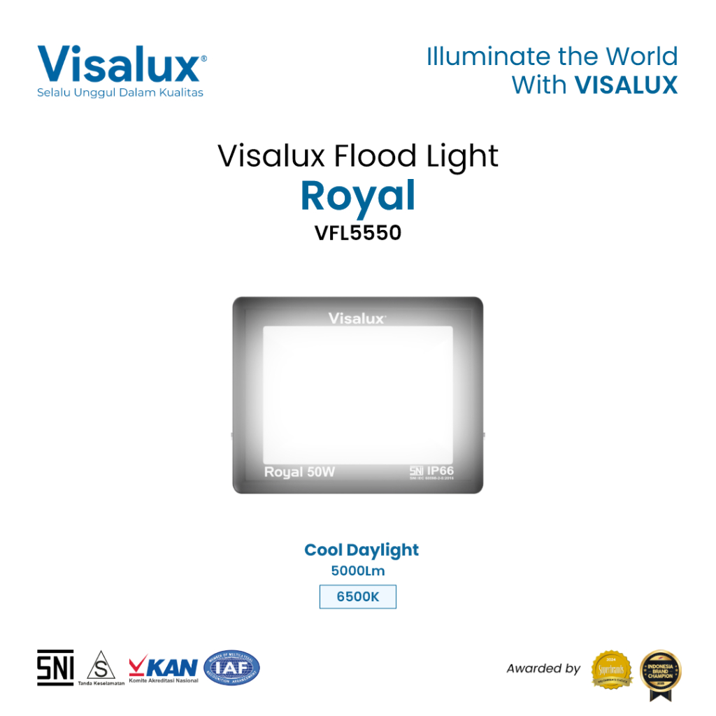 Golden Batam Raya Visalux Royal LED Flood Light Putih RYL-VFL5550