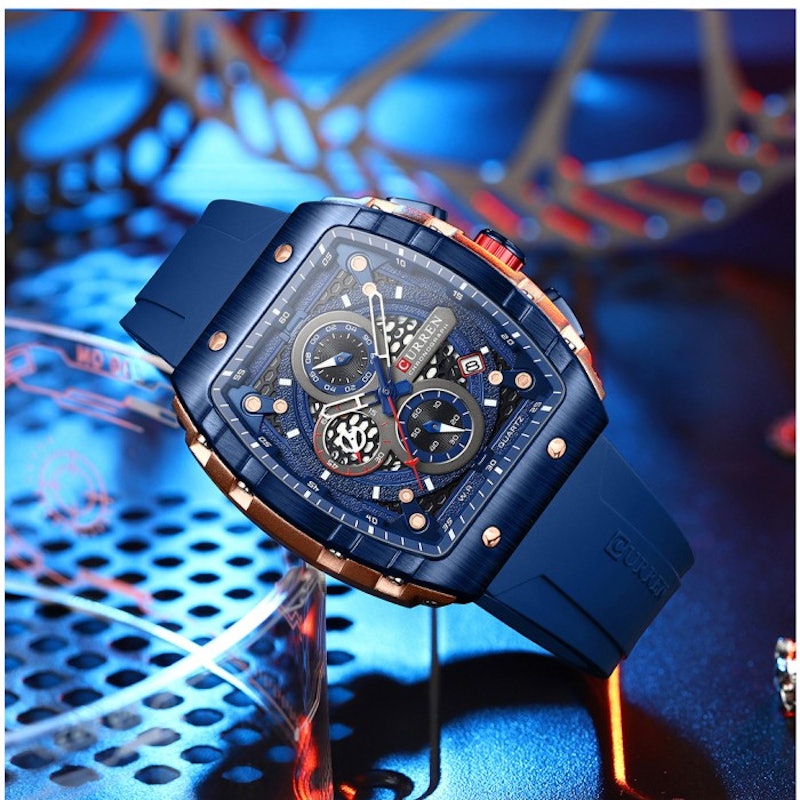 Curren Original Brand Rubber Straps Wrist Watch for Men 3