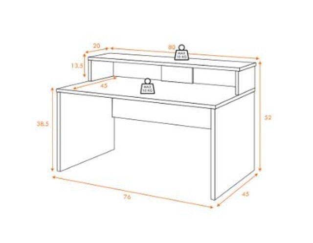 Cubic Home & Living YAGI Meja Komputer Rumah / Meja Kerja Lesehan Minimalis LT 81