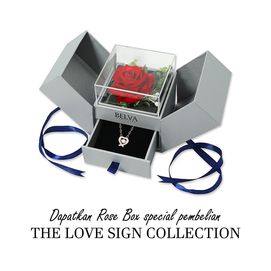  Belva Jewellery 1 Set Liontin Berlian & Kalung Italy Sweet Love