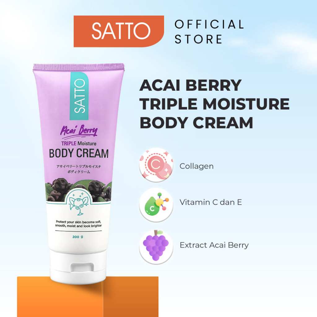 Satto Acai Berry Triple Moisture Whitening Body Cream