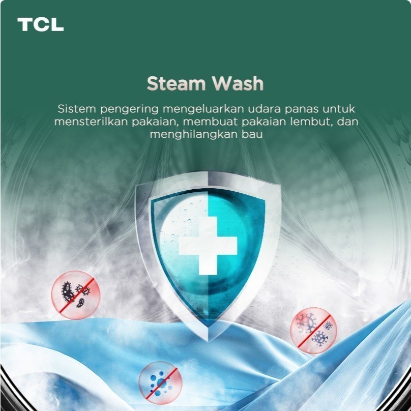TCL Technology TCL Ecorora Mesin Cuci Front Loading Washer Dryer 10,5 Kg TWD105-C22DG