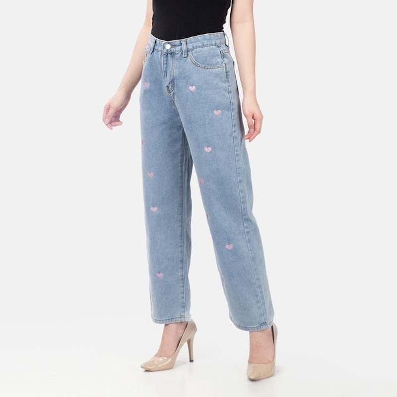 Straight Jeans Bordir Hati 2