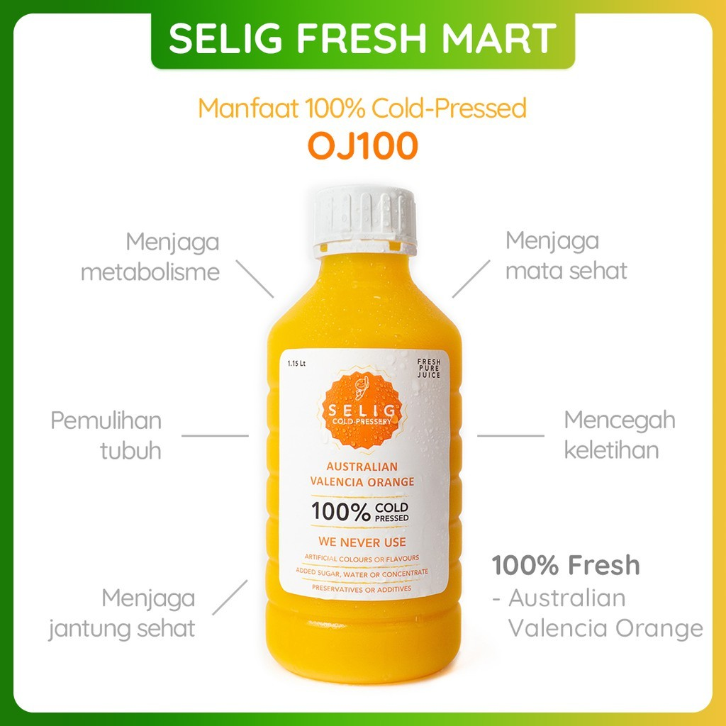 Selig Cold Pressery  Selig Cold Pressery Australian Valencia Orange 1150 ml