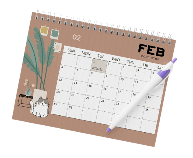 Designall Kalender Meja / Kalender Duduk Aesthetic Spiral