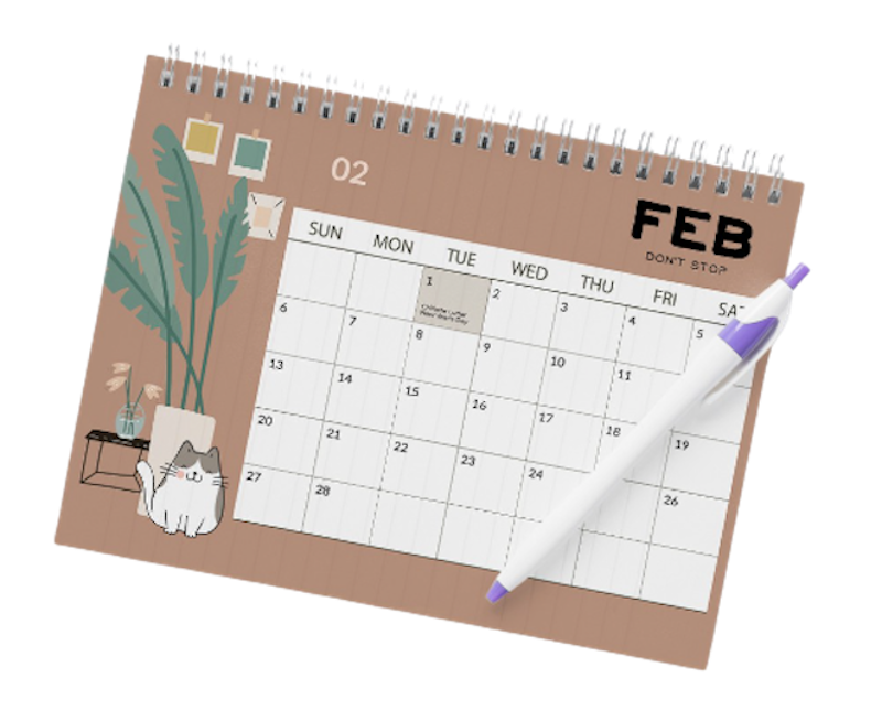 Kalender Meja / Kalender Duduk Aesthetic Spiral 2