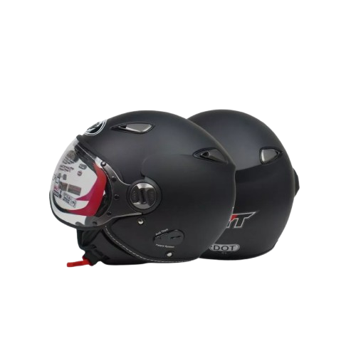 KYT Elsico Solid Black Doff 2