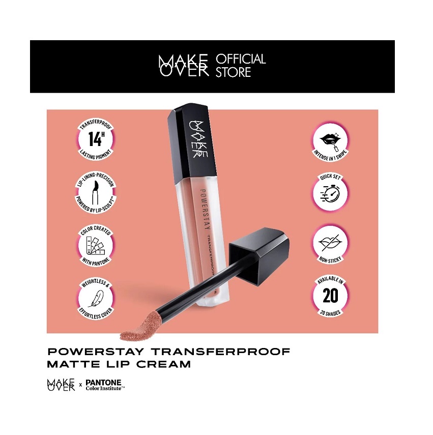 Paragon Technology and Innovation MAKE OVER Powerstay Transferproof Matte Lip Cream B40 Authentic