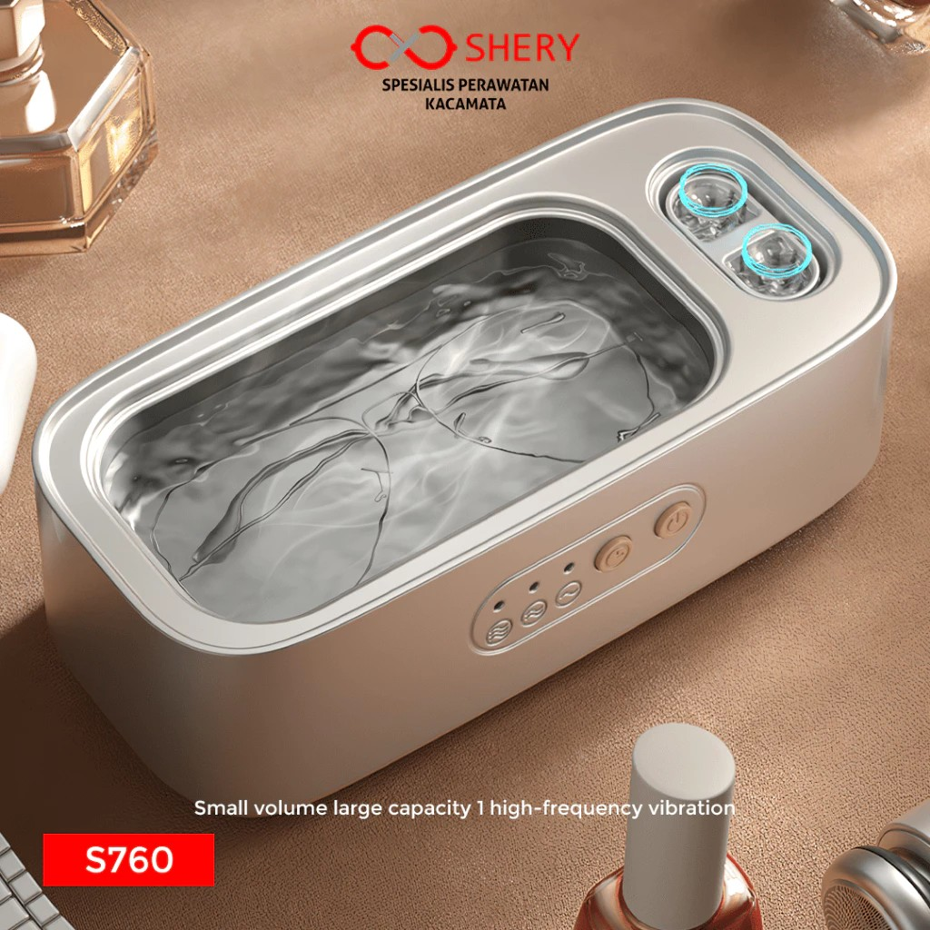  SHERY Pembersih Kacamata Ultrasonic Pink S760