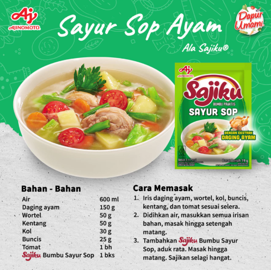 Ajinomoto Sajiku Bumbu Praktis Sayur Sop