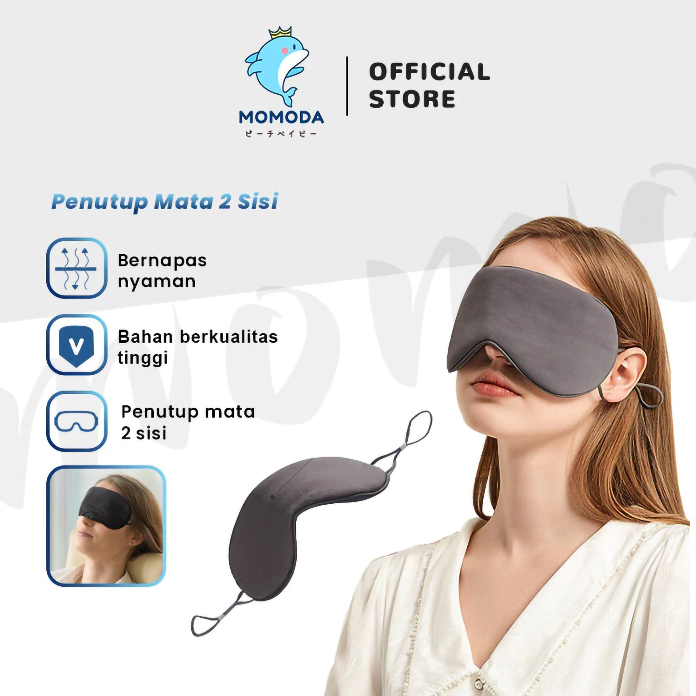  Momoda Ice Silk Penutup Mata Tidur 2 Sisi  