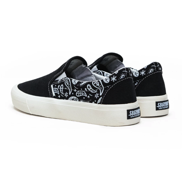 SABA Slip on Paisley Black White  4