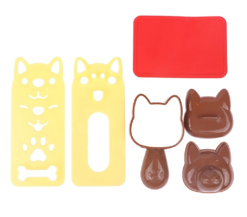 1 Set Cetakan Nasi Sushi Bento Onigiri Timbul Desain Kartun 3