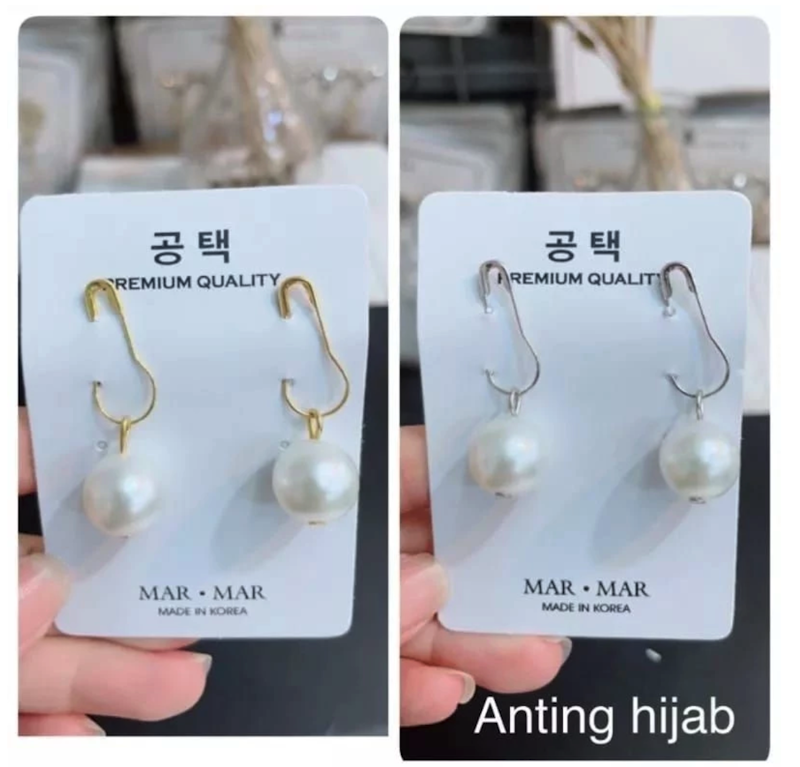 Anting Hijab Simpel Mutiara Bohlam 2